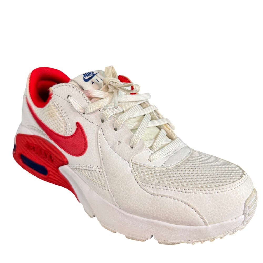 Nike Air Max Excee White Red Navy Blue Low Top Sneakers Women's 7.5